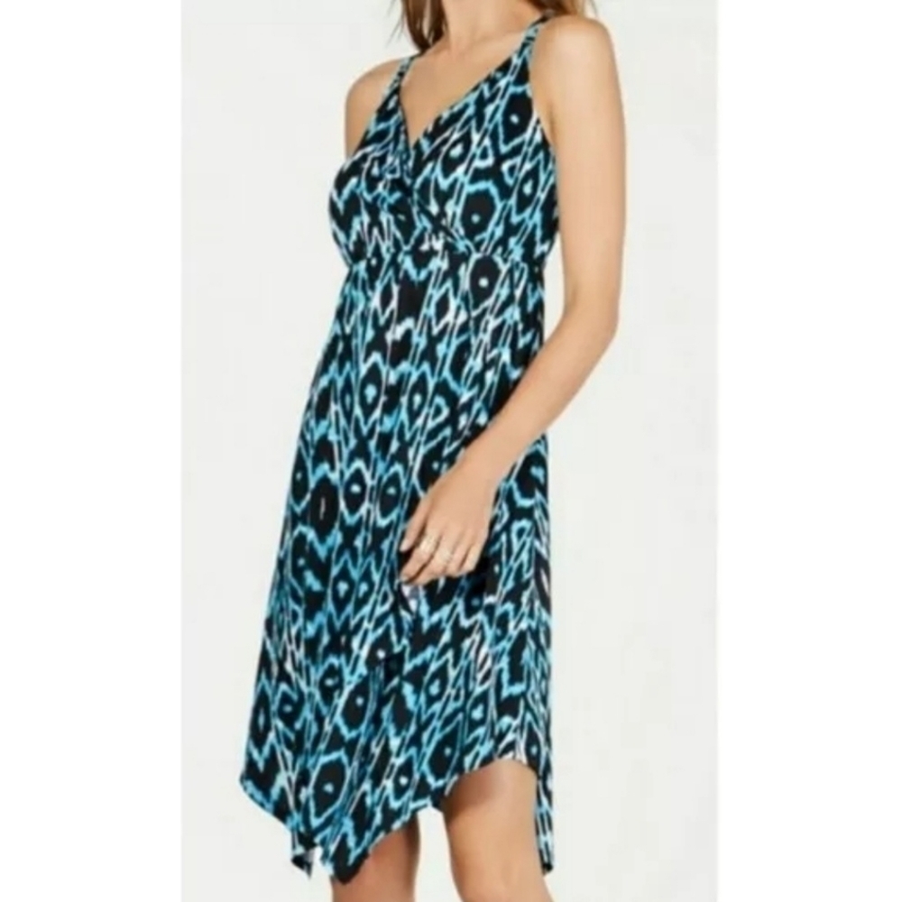 Inc‎ International Concepts Ikat Crisscross O-Ring Dress Painted Aztec